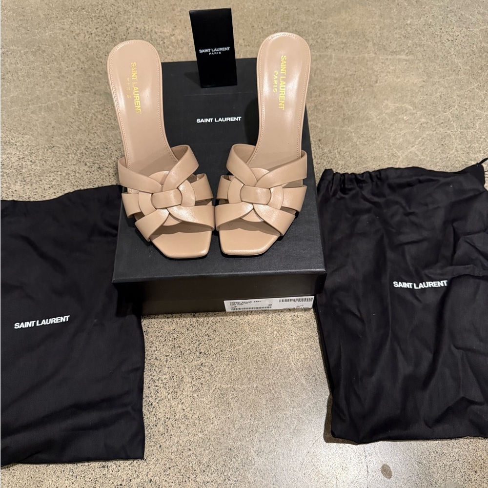 Saint Laurent Tribute 85 Mule in Sand